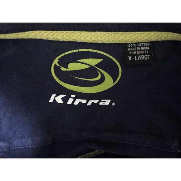 Kirra Shirt Men's Size XL Blue Green Striped Short Sleeve Polo Rugby Preppy Surf - Picture 3 of 8